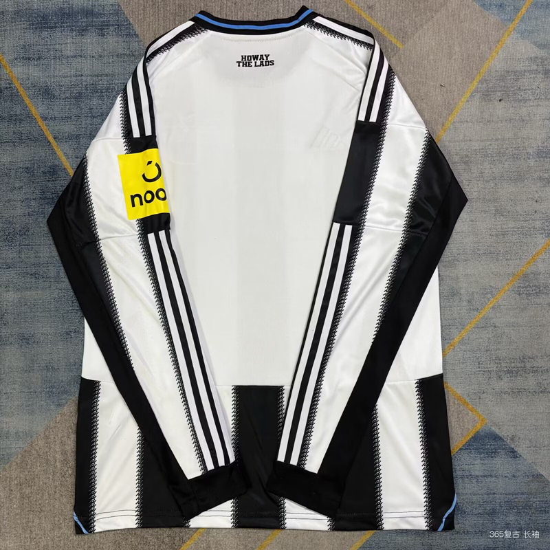 (S-4XL) 2025-2026 Newcastle United Home Black&White Thailand LS Soccer Jeesey AAA-422