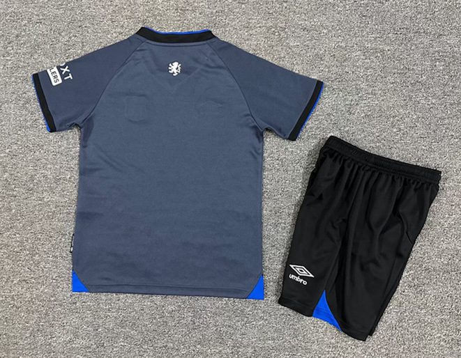 2025-2026 Rangers 2nd Away Black&Grey Kids/Youth Soccer Uniform-7809