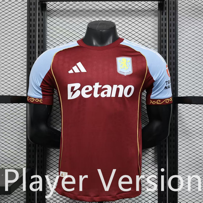 Player Version 2025-2026 Aston Villa Home Red Thailand Soccer Jersey AAA-888