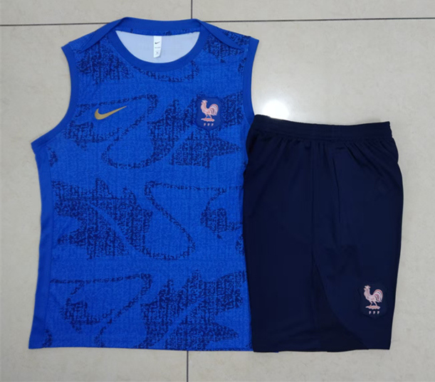 2025-2026 France Colour Blue Thailand Soccer vest Tracksuit -815