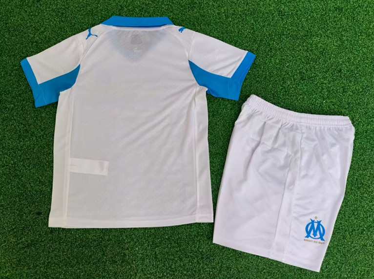 Player Version 2025-2026 Olympique de Marseille Away White Kids/Youth Soccer Uniform-9926