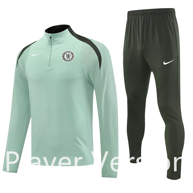 Player Version 2025-2026 Chelsea Light Green Thailand Soccer Tracksuit-4627
