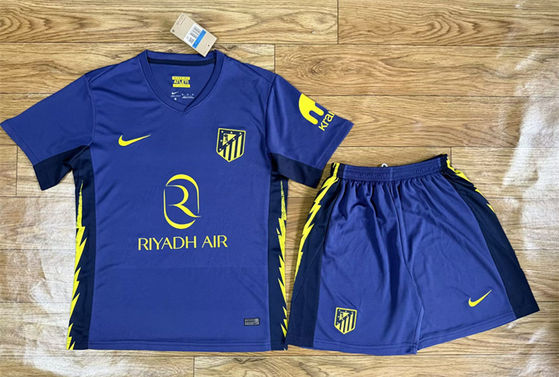 2025-2026 Atlético Madrid Away Blue Soccer Uniform-709