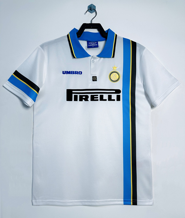 Retro Version 1997-1998 Inter Milan Away White Thailand Soccer Jersey AAA-811