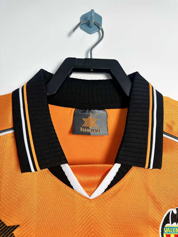 Retro Version 1999-2000 Valencia Away Orange Thailand Soccer Jersey AAA-811