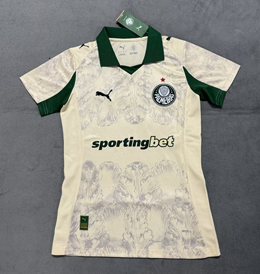 2025-2026 SE Palmeiras 2nd Away Yellow Women Thailand Soccer Jersey AAA-4506