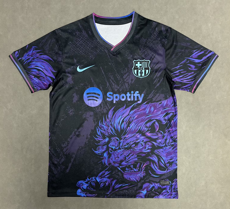 (S-4XL) 2025-2026 Special Version Lion Head Barcelona Black&Purple Thailand Soccer Jersey AAA-2633