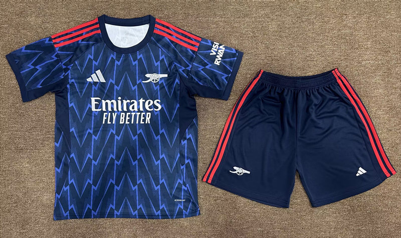 2025-2026 Arsenal Away Blue&Black Soccer Uniform-709