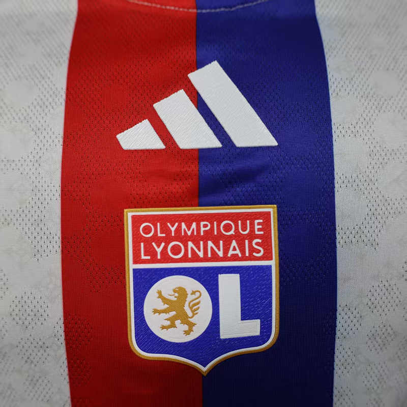 Player Version 2025-2026 Olympique Lyonnais Home White&Red Thailand Soccer Jersey AAA-888