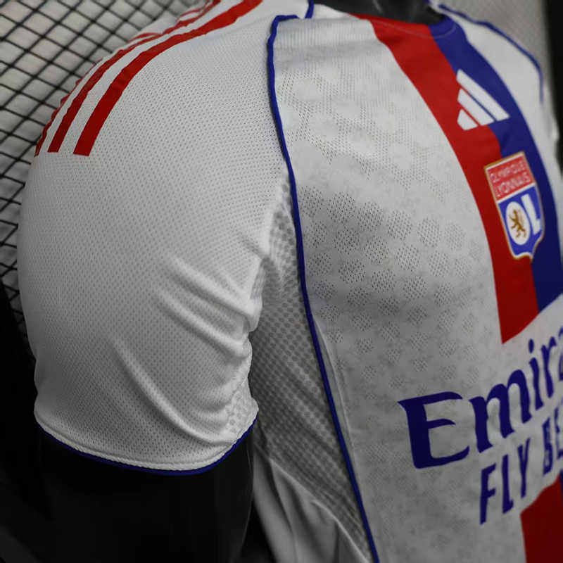 Player Version 2025-2026 Olympique Lyonnais Home White&Red Thailand Soccer Jersey AAA-888