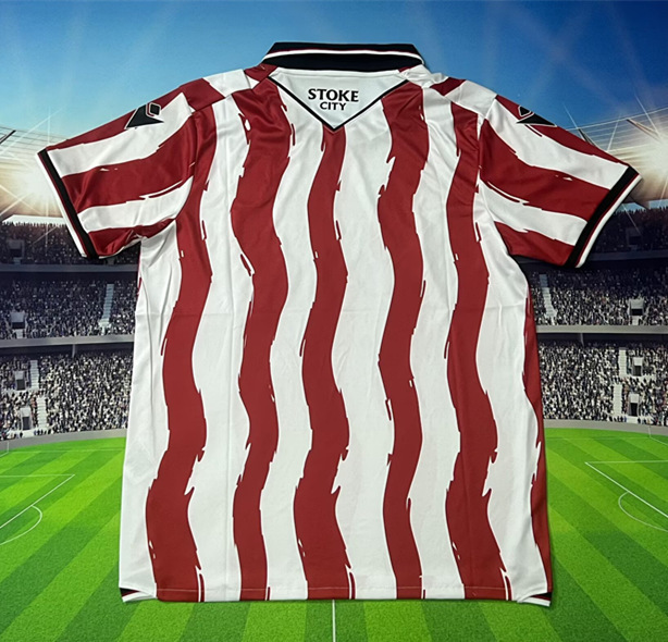 (S-4XL) 2025-2026 Correct Version Stoke City Home Red&White Thailand Soccer Jersey AAA-3066