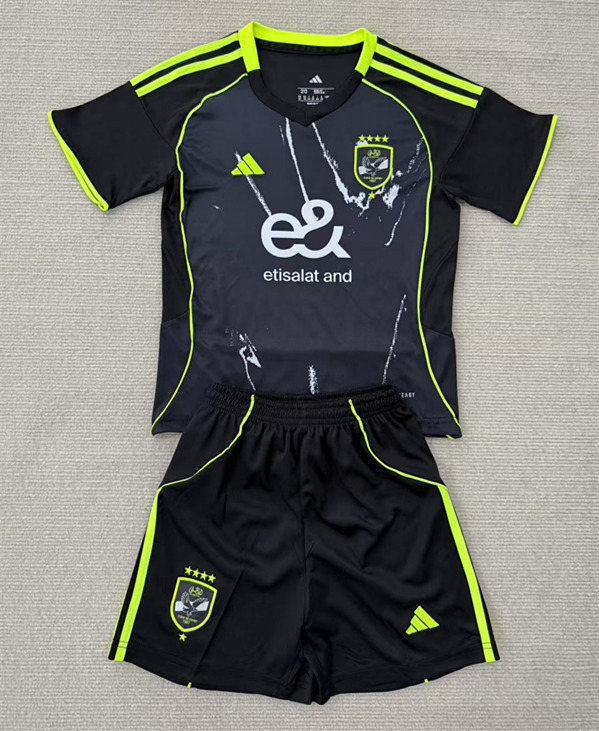 2025-2026 Al Ahly Away Black Soccer Uniform-AY