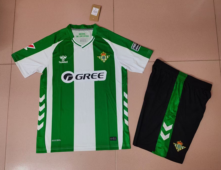 2025-2026 Real Betis Home White&Green Stripes Soccer Unifrom-718
