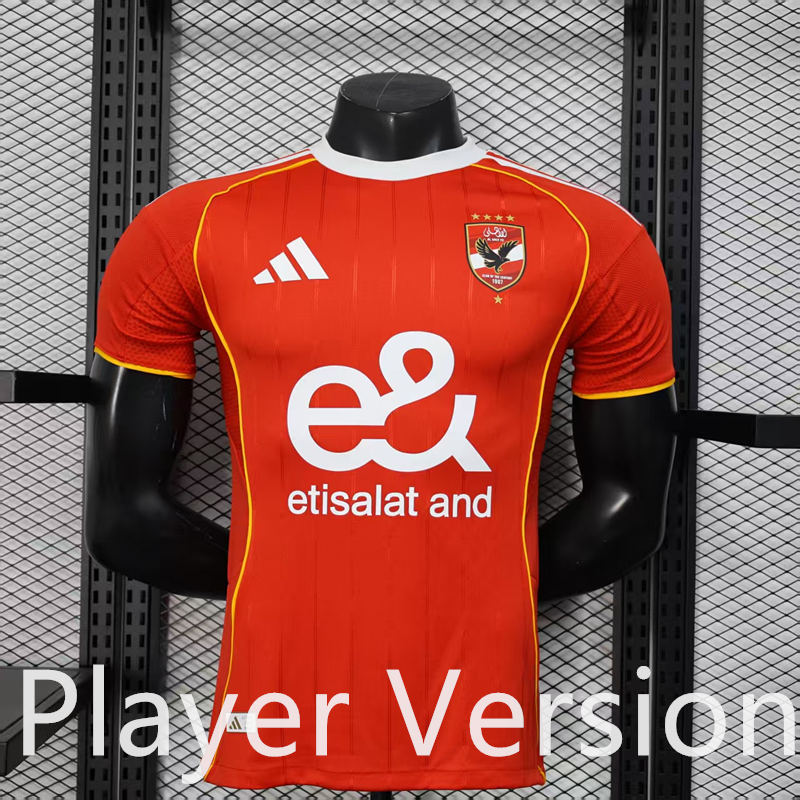 Player Version 2025-2026 Al Ahly Home Red Thailand Soccer Jersey AAA-888