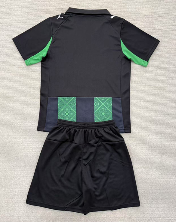 2025-2026 RC Lens Away Black&Green Kids/Youth Soccer Uniform-AY