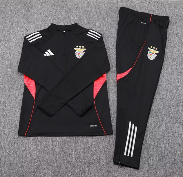 2025-2026 Benfica Black Thailand Soccer Tracksuit Uniform-411