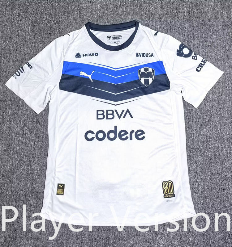 (S-4XL) Player Version 2025-2026 Monterrey Away White Thailand Soccer Jersey AAA-4442