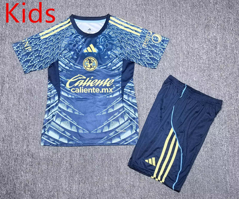 2025-2026 Club America Away Blue Kids/Youth Soccer Uniform-4442
