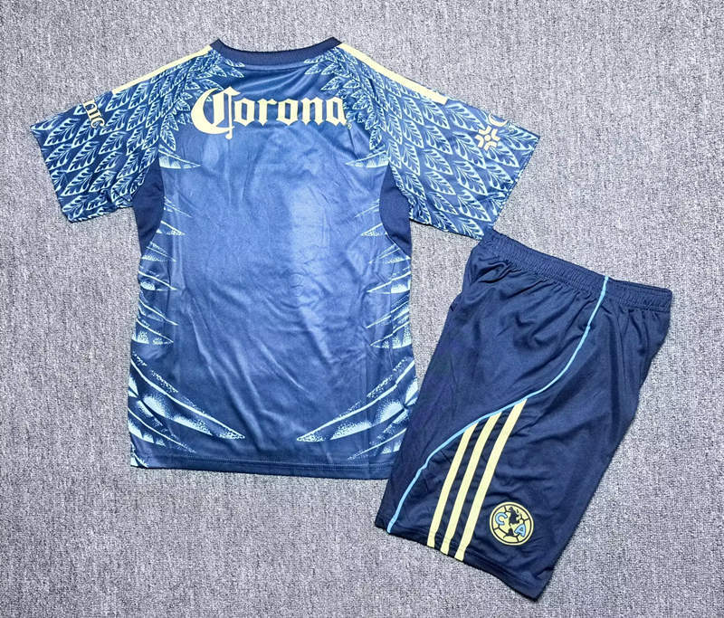 2025-2026 Club America Away Blue Kids/Youth Soccer Uniform-4442