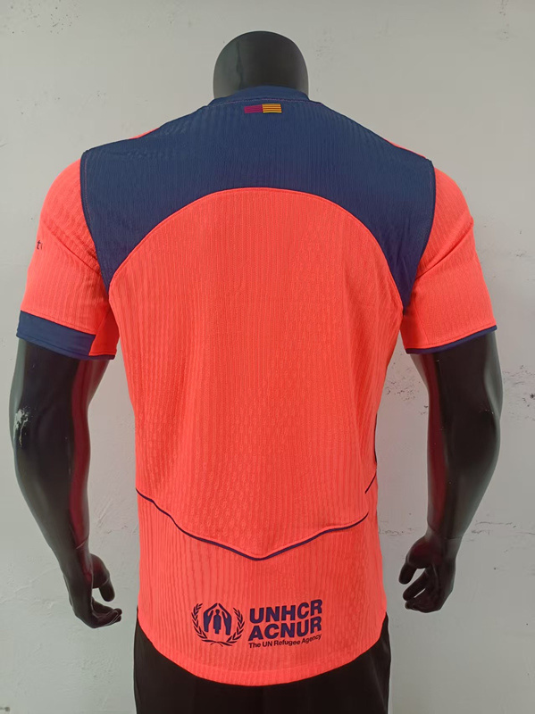 Player Version 2025-2026 Barcelona 2nd Away Orange Thailand Soccer Jersey AAA-0871