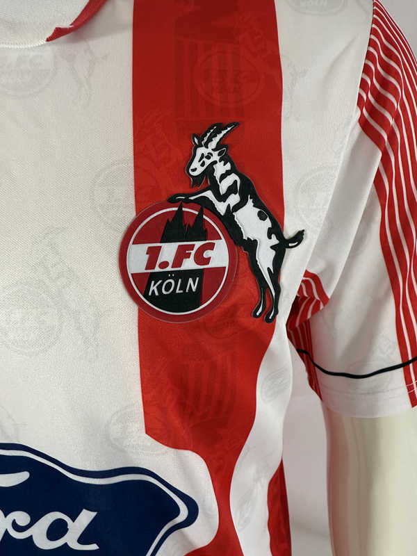(S-4XL) Retro Version 1995-1996 FC Köln Home Red&White Thailand Soccer Jersey AAA-503