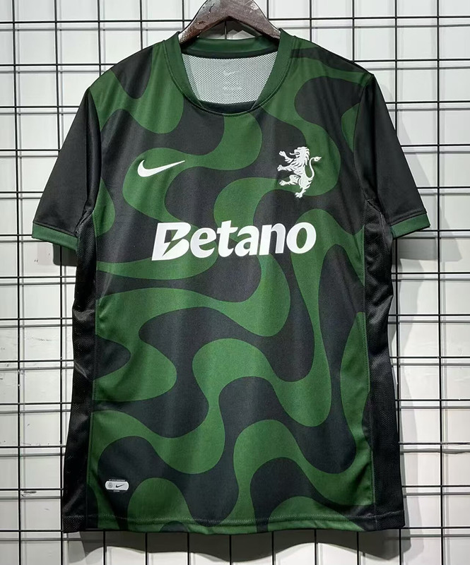 (S-4XL) 2025-2026 Sporting Clube de Portugal 2nd Away Black&Green Thailand Soccer Jersey AAA-GB