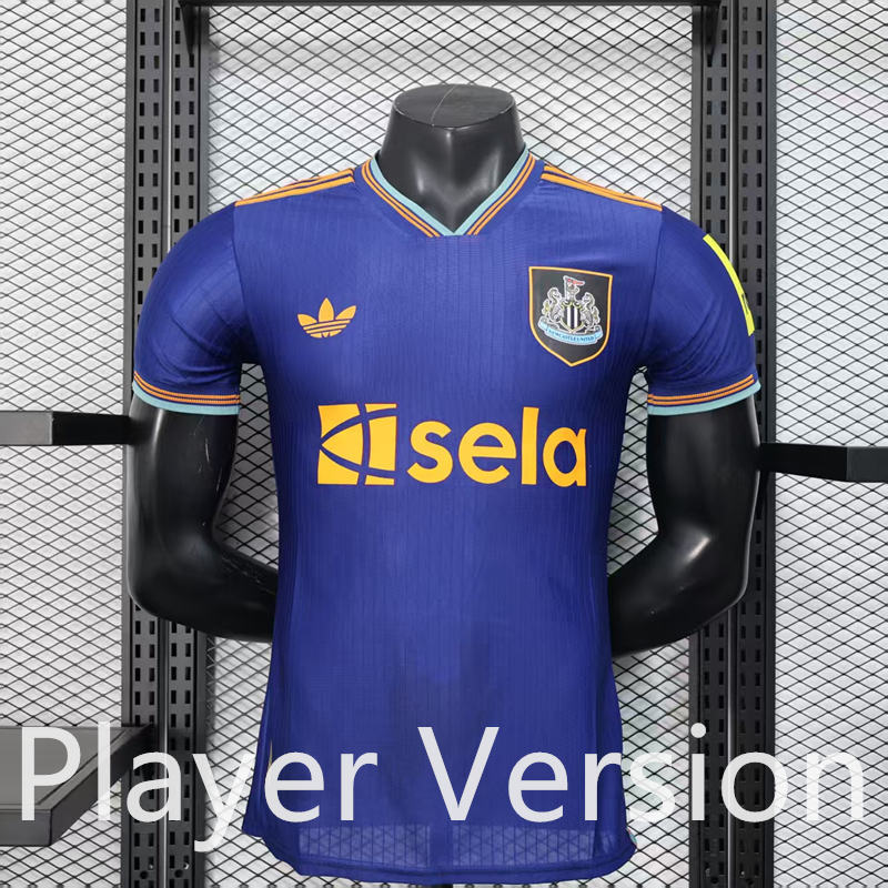 Player Version 2025-2026 Newcastle United 2nd Away Blue Thailand Soccer Jersey AAA-888