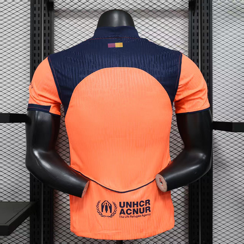 Player Version 2025-2026 Barcelona 2nd Away Orange Thailand Soccer Jersey AAA-888