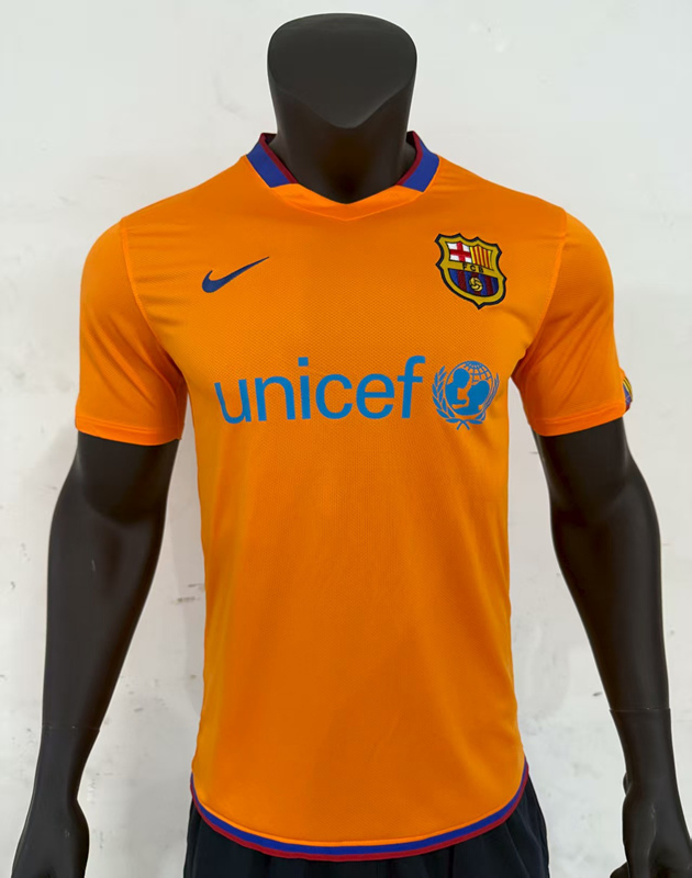 Retro Version 2006-2007 Barcelona Away Orange Thailand Soccer Jersey AAA-C2045