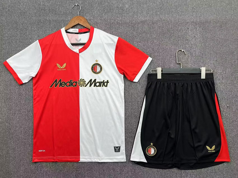 2025-2026 Feyenoord Rotterdam Home Red&White Soccer Uniform-718