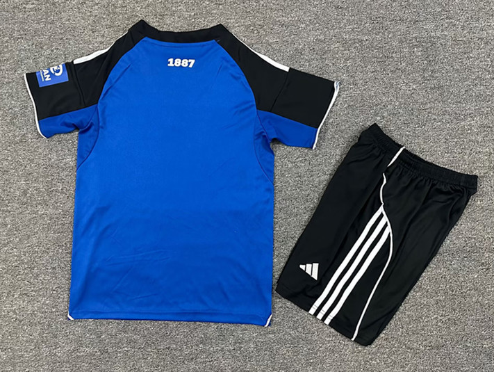 2025-2026 Hamburger SV Away Blue Kids/Youth Soccer Uniform-7809