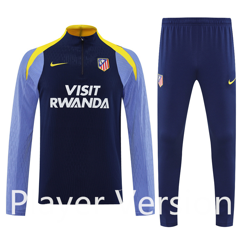 Player Version 2025-2026 Atletico Madrid Royal Blue Thailand Soccer Tracksuit-7411