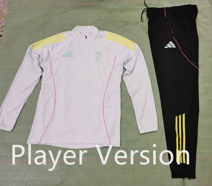 Player Version 2025-2026 Juventus White Thailand Soccer Tracksuit Uniform-7411