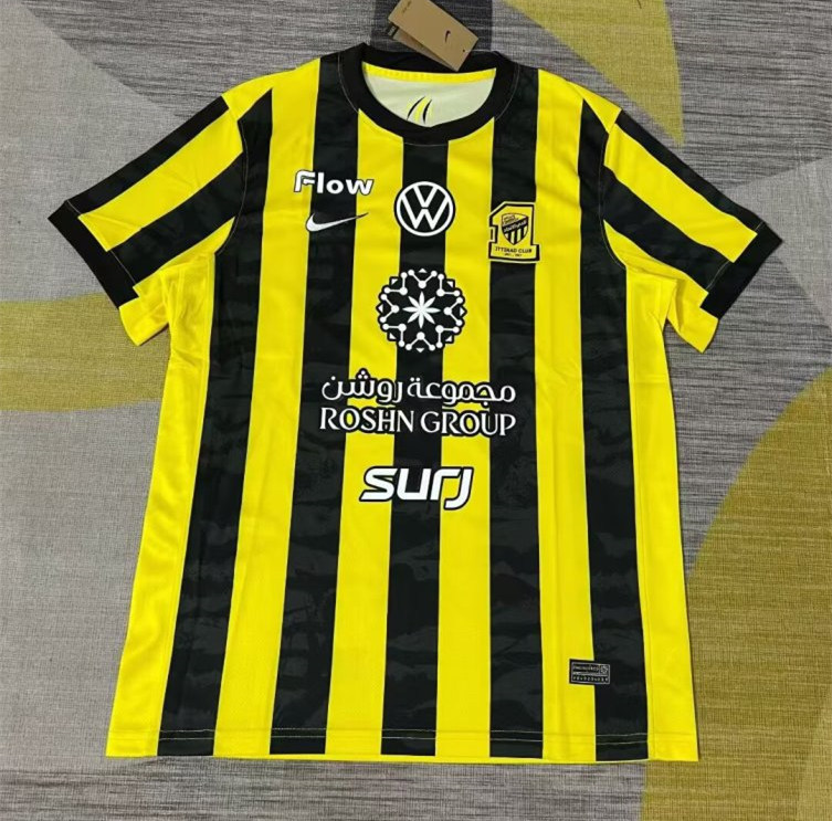 (S-4XL) 2025-2026 Al Ittihad Saudi Home Yellow&Black Thailand Soccer Jersey AAA-GB