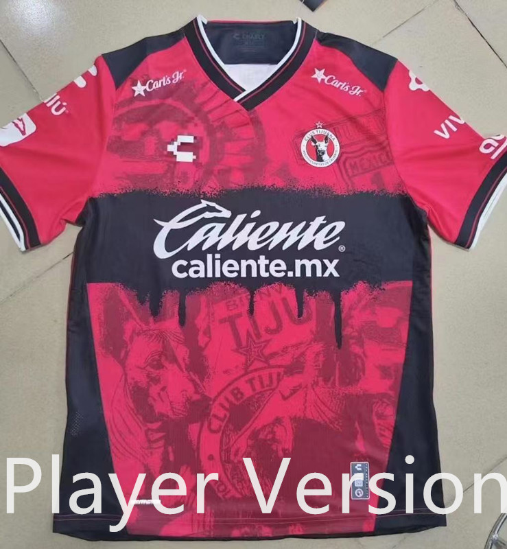 (S-4XL) Player Version 2025-2026 Club Tijuana Home Red Thailand Soccer Jersey AAA-912