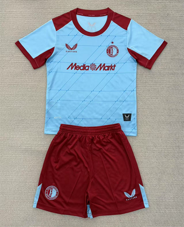 2025-2026 Feyenoord Rotterdam 2nd Away Blue Soccer Uniform-AY