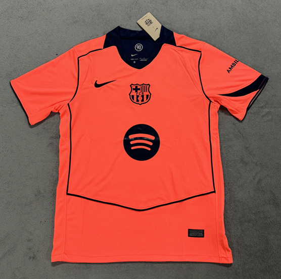 (S-4XL) 2025-2026 Barcelona 2nd Away Orange Thailand Soccer Jersey AAA-4506