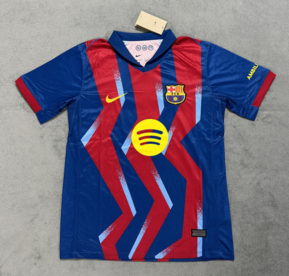 (S-4XL) 2025-2026 Barcelona 3rd Away Red&Blue Thailand Soccer Jersey AAA-4506