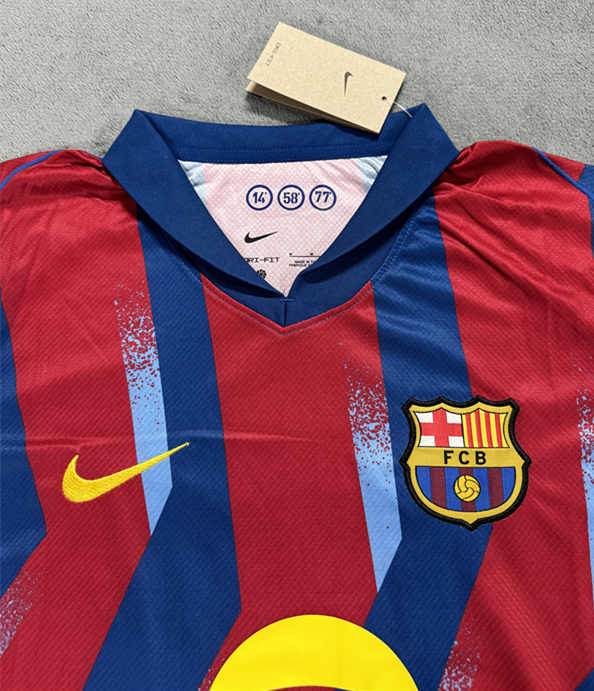 (S-4XL) 2025-2026 Barcelona 3rd Away Red&Blue Thailand Soccer Jersey AAA-4506