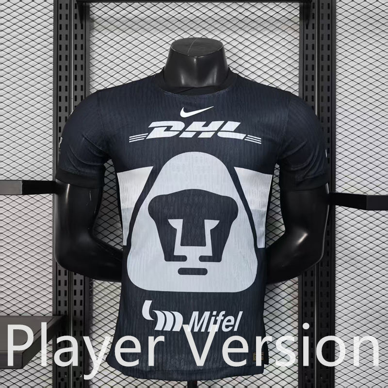 Player Version 2025-2026 PA UNAM Black Thailand Soccer Jersey AAA-888