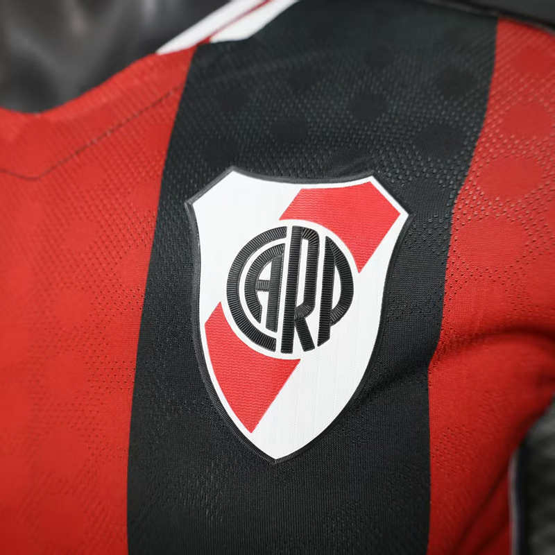 Player Version 2025-2026 River Plate Away Red&Black Stripe Thailand LS Soccer Jersey AAA-888