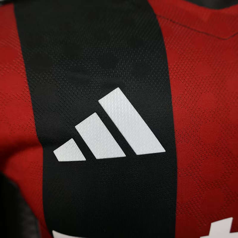Player Version 2025-2026 River Plate Away Red&Black Stripe Thailand LS Soccer Jersey AAA-888