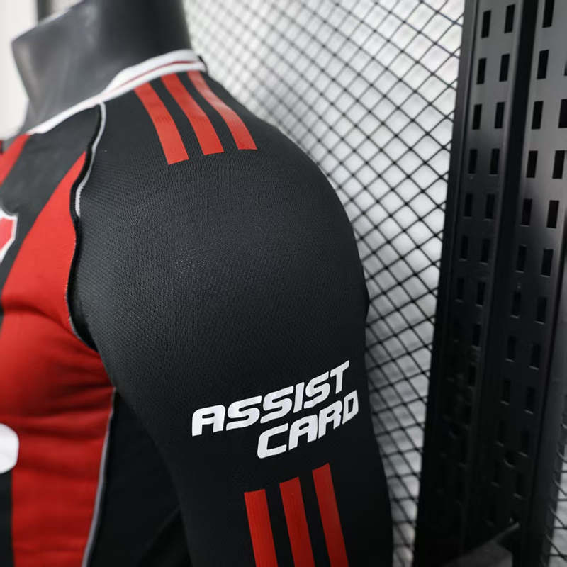 Player Version 2025-2026 River Plate Away Red&Black Stripe Thailand LS Soccer Jersey AAA-888