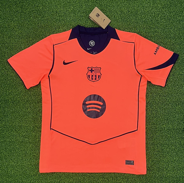 (S-4XL) 2025-2026 Barcelona 2nd Away Orange Thailand Soccer Training Jersey AAA-403
