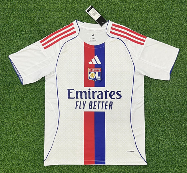(S-4XL) 2025-2026 Olympique Lyonnais Home White Thailand Soccer Jersey AAA-403