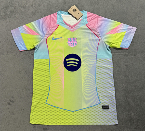 (S-4XL) 2025-2026 Barcelona Green Thailand Soccer Training Jersey AAA-4506