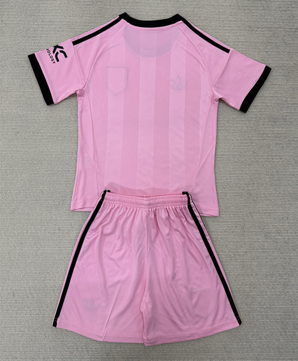 2025-2026 Manchester United Goalkeeper Pink Kids/Youth Soccer Uniform-AY
