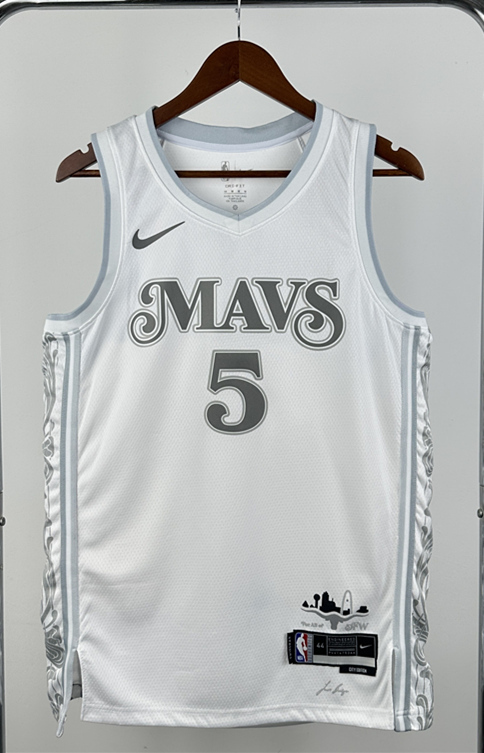2025 City verison Dallas Mavericks White #5 NBA Jersey-311