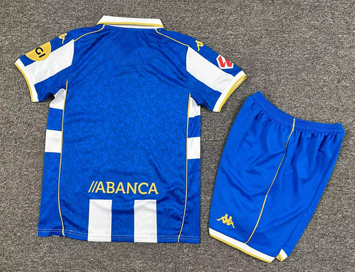 2025-2026 Deportivo La Coruña Home Blue&White Kids/Youth Soccer Uniform-7809