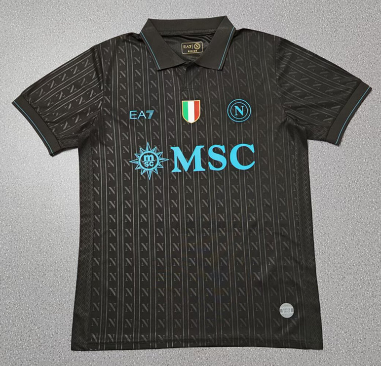 (S-4XL) 2025-2026 Napoli 2nd Away Black Thailand Soccer Jersey AAA-818